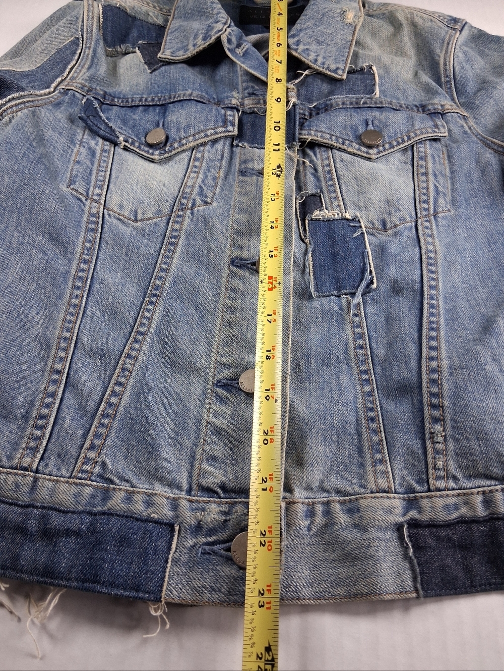 Allsaints Y2K Distressed Jean Jacket Womens Size U.S-8 - Picture 8 of 16